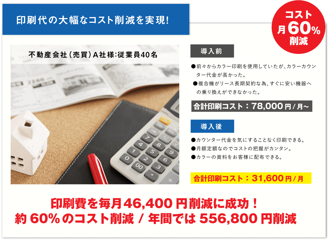 印刷代の大幅なコスト削減を実現